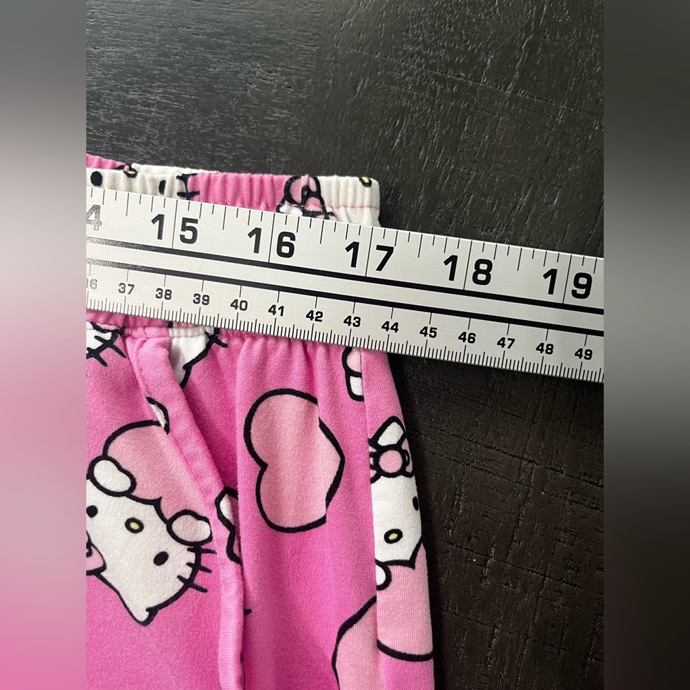 Hello Kitty‎ Pink Women's Pajama Pants Hearts Drawstring Comfy Cute Soft Medium - Picture 6 of 8